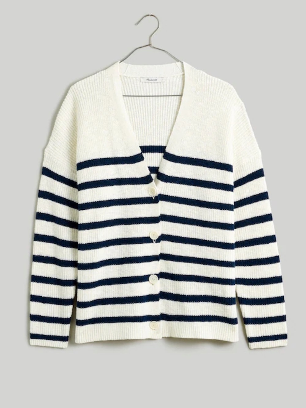 V-Neck Button-Front Long Cardigan Sweater